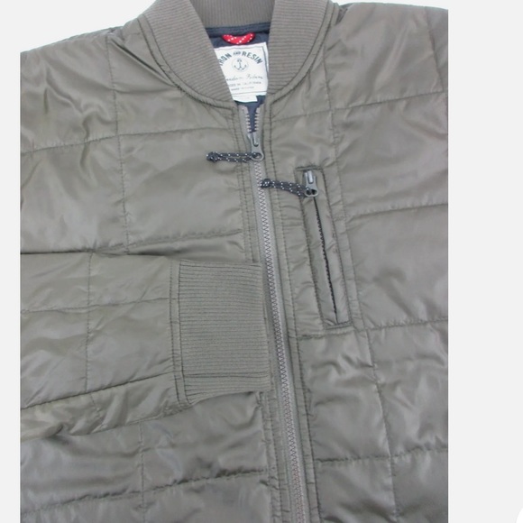 Iron & Resin Men’s quilted bomber jacket military green L - Picture 6 of 6